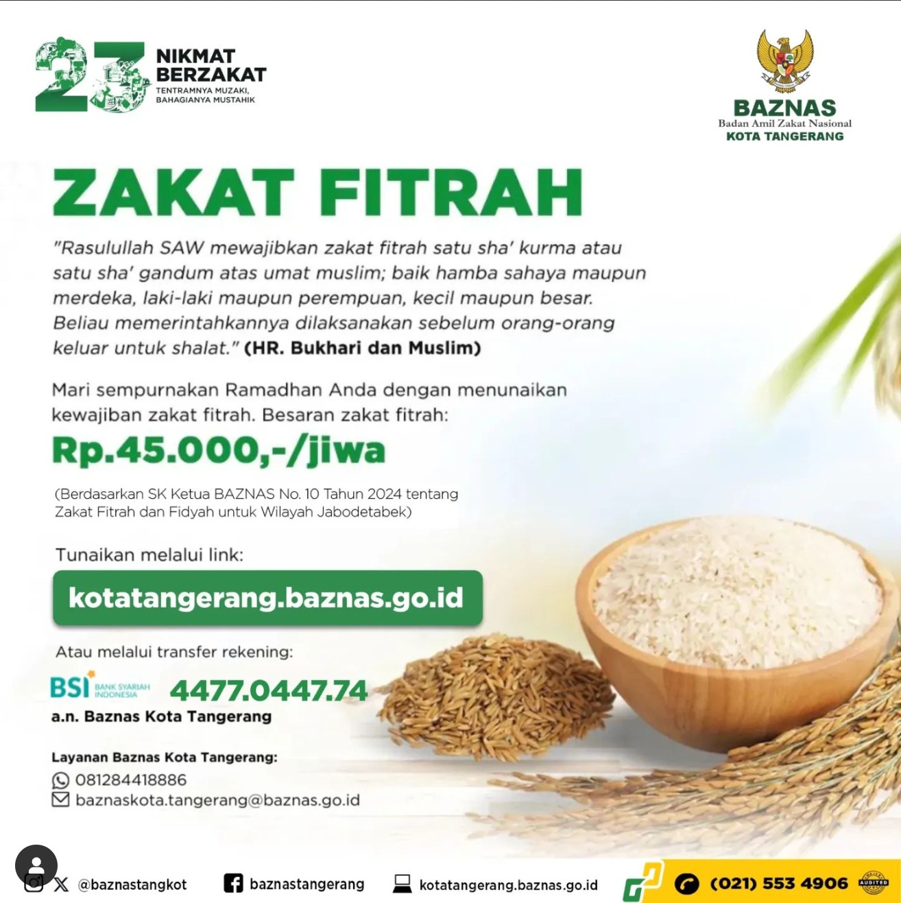 Sempurnakan Ibadah Ramadan Baznas Kota Tangerang Buka Program Zakat