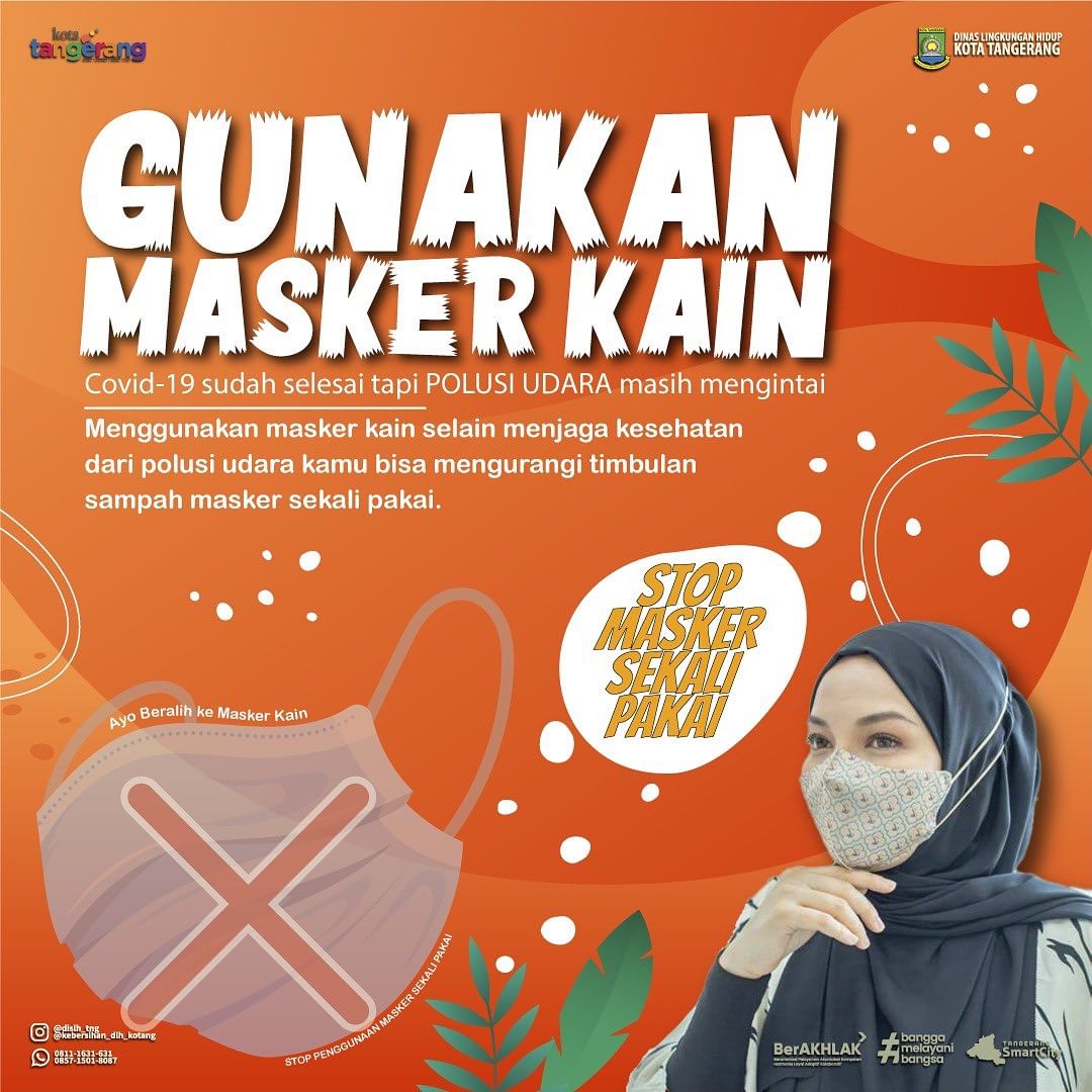 Minimalisir Sampah Masker Sekali Pakai, Pemkot Tangerang Ajak Warga ...