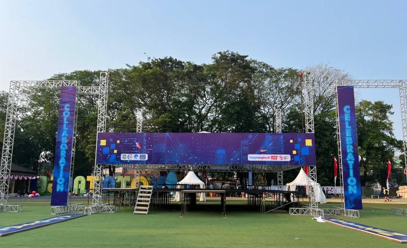 Melihat Persiapan Tangerang Digital Festival Vol Di Alun Alun Kota Tangerang Yang Digelar