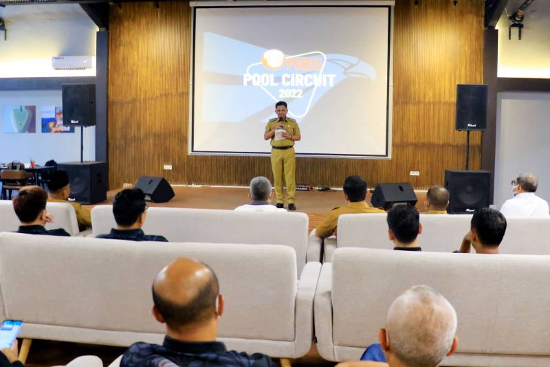 Wakil Wali Kota Tangerang Sachrudin, saat membuka turnamen POBSI Pool Circuit