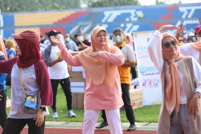 Senam Bersama HUT DWP ke 23 Guna Mempererat Silaturhami